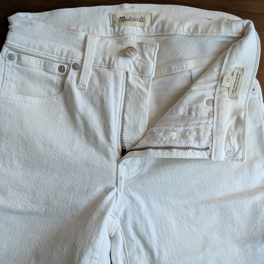 Madewell High Rise White Jeans